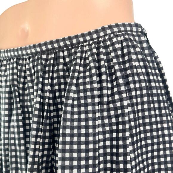 Madewell Black White Gingham Checkered High Waist A Line Pleated Mini Skirt Sz 2 - Picture 4 of 6